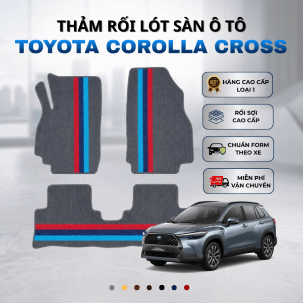 Thảm rối lót sàn ô tô Toyota Corolla Cross 2020-2025 cao cấp