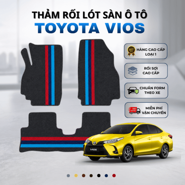 Thảm rối lót sàn ô tô Toyota Vios 2014-2025 cao cấp