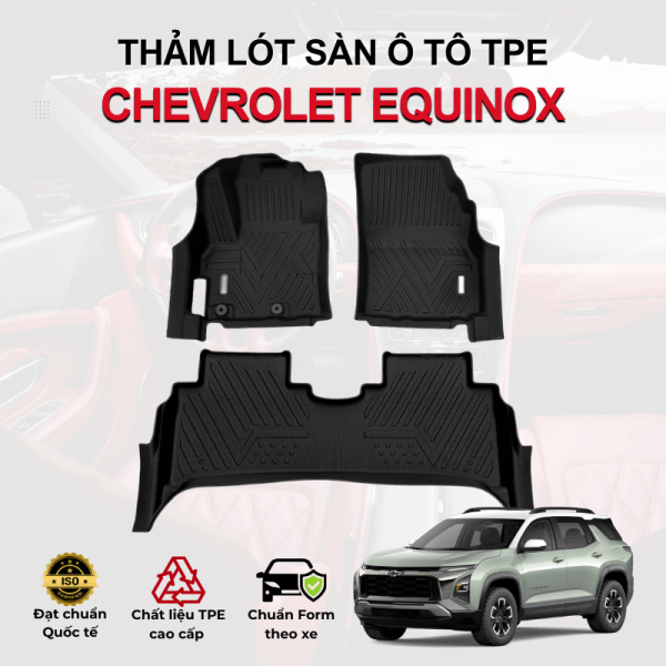 Thảm lót sàn xe ô tô Chevrolet Equinox chất liệu TPE khuôn đúc nguyên khối tràn viền cao cấp