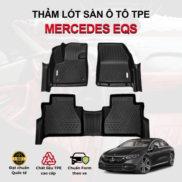 Thảm lót sàn xe ô tô Mercedes EQS Sedan chất liệu TPE khuôn đúc nguyên khối tràn viền cao cấp