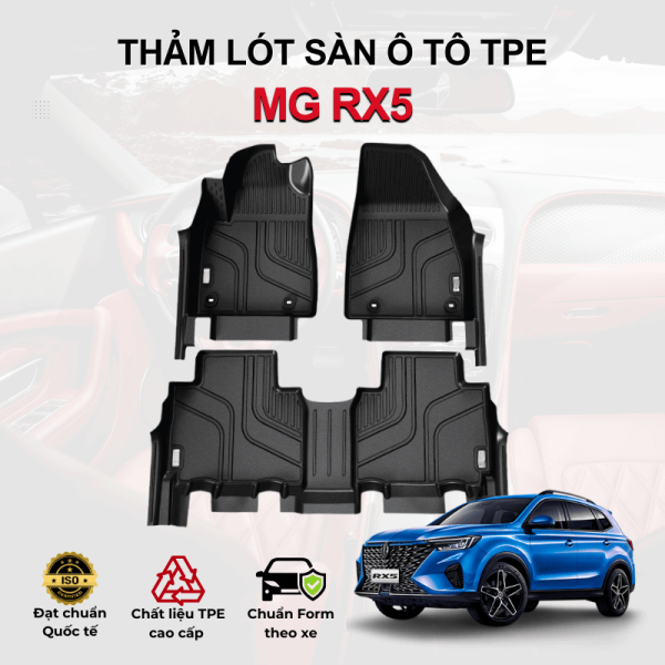 Thảm lót sàn xe ô tô MG RX5 chất liệu TPE khuôn đúc nguyên khối tràn viền cao cấp