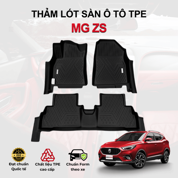 Thảm lót sàn xe ô tô MG ZS chất liệu TPE khuôn đúc nguyên khối tràn viền cao cấp