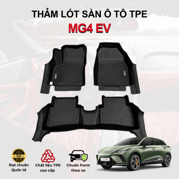 Thảm lót sàn xe ô tô MG4 EV chất liệu TPE khuôn đúc nguyên khối tràn viền cao cấp