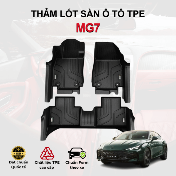 Thảm lót sàn xe ô tô MG7 chất liệu TPE khuôn đúc nguyên khối tràn viền cao cấp