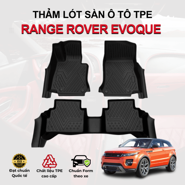 Thảm lót sàn xe ô tô Range Rover Evoque chất liệu TPE khuôn đúc nguyên khối tràn viền cao cấp