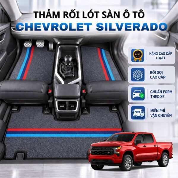 Thảm rối lót sàn ô tô Chevrolet Silverado 2019-2025 cao cấp