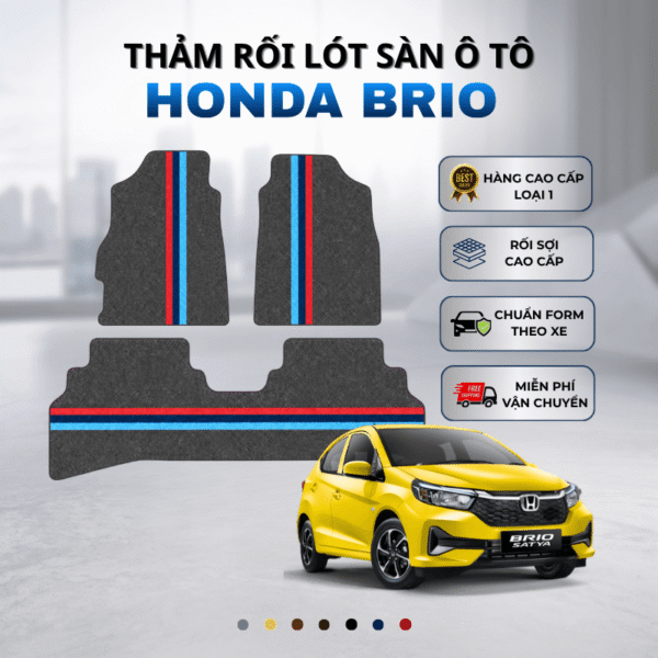 Thảm rối lót sàn ô tô Honda Brio 2018-2025 cao cấp