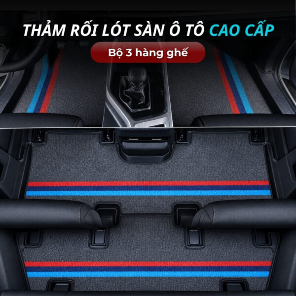 Thảm rối lót sàn ô tô cao cấp 3 hàng ghế