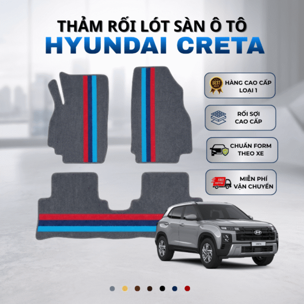 Thảm rối lót sàn ô tô Hyundai Creta 2020-2025 cao cấp