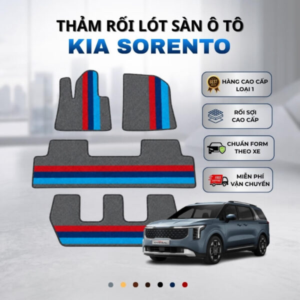 Thảm rối lót sàn ô tô KIA Sorento 2021-2025 cao cấp