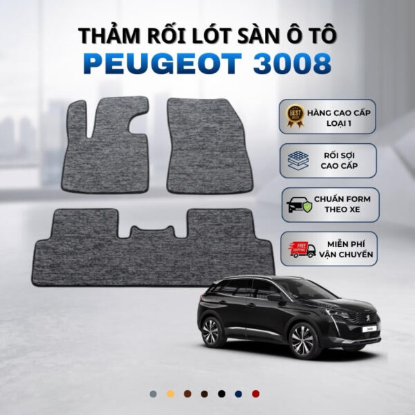 Thảm rối lót sàn ô tô Peugeot 3008 2021-2025 cao cấp