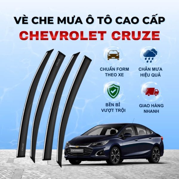 Vè che mưa ô tô Chevrolet Cruze nhựa ABS cao cấp