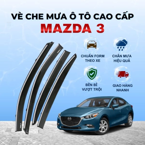 Vè che mưa xe Mazda 3 chất liệu ABS cao cấp
