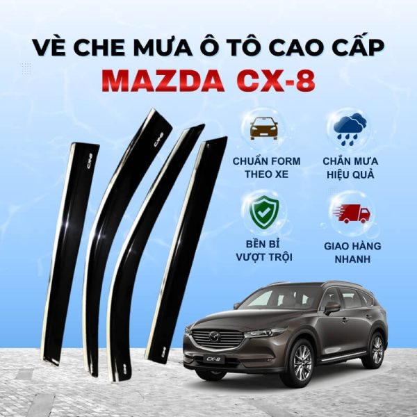 Bộ vè che mưa Mazda CX-8 nhựa ABS cao cấp