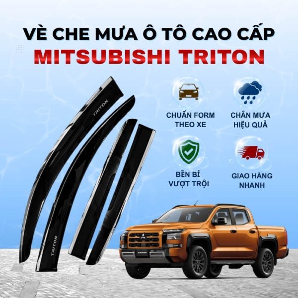 Vè che mưa ô tô Mitsubishi Triton nhựa ABS cao cấp