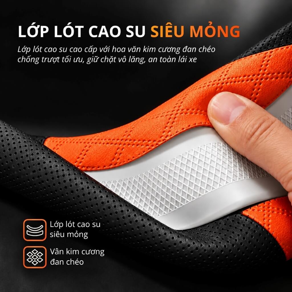Bọc vô lăng da Nappa kiểu dáng thể thao cao cấp