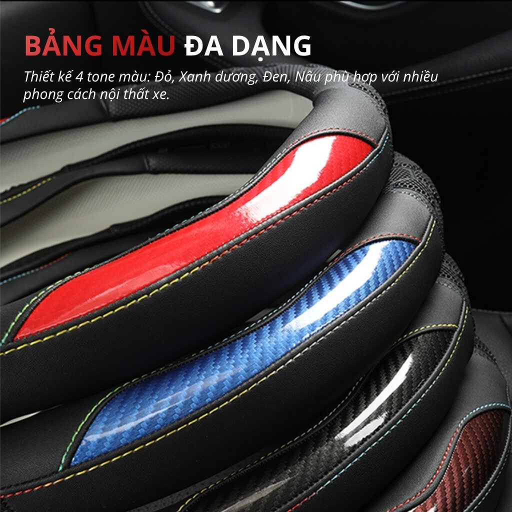 Bọc vô lăng da Nappa vân tổ ong 3D thể thao cao cấp