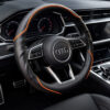 Bọc vô lăng xe Audi Da cừu thật vân Carbon cao cấp