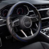 Bọc vô lăng xe Audi Da cừu thật vân Carbon cao cấp