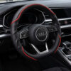 Bọc vô lăng xe Audi Da cừu thật vân Carbon cao cấp