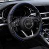 Bọc vô lăng xe Audi Da cừu thật vân Carbon cao cấp