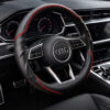 Bọc vô lăng xe Audi Da cừu thật vân Carbon cao cấp