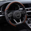 Bọc vô lăng xe Audi Da cừu thật vân Carbon cao cấp