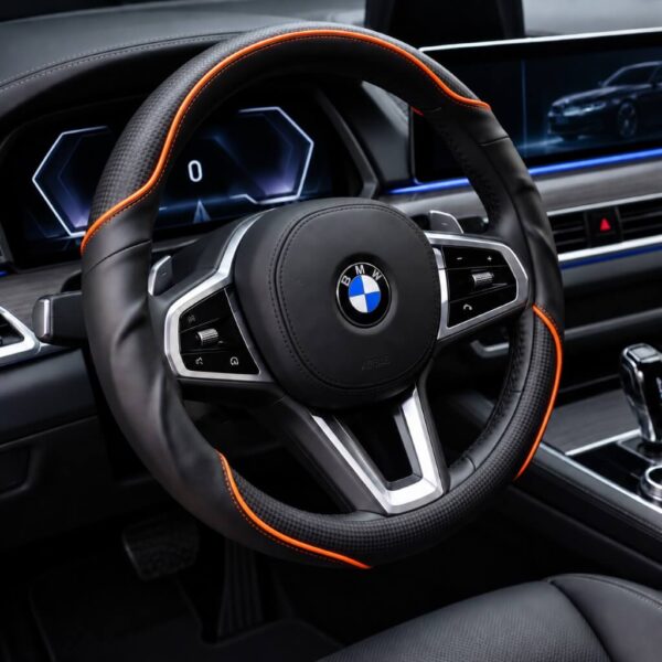 Bọc vô lăng xe BMW Da cừu thật vân Carbon cao cấp