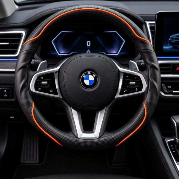 Bọc vô lăng xe BMW Da cừu thật vân Carbon cao cấp