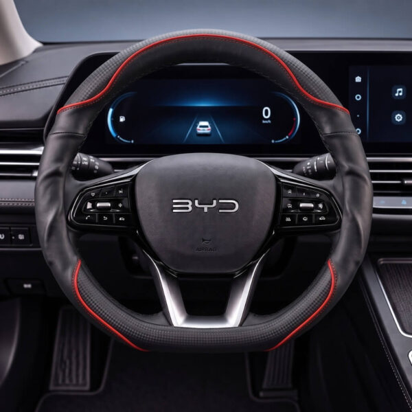 Bọc vô lăng xe BYD Da cừu thật vân Carbon cao cấp