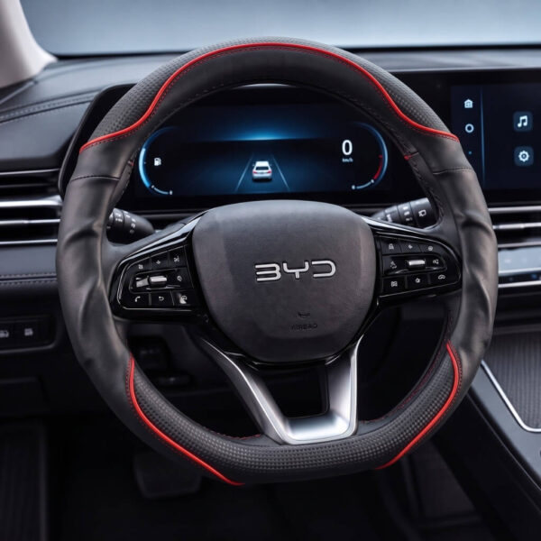 Bọc vô lăng xe BYD Da cừu thật vân Carbon cao cấp