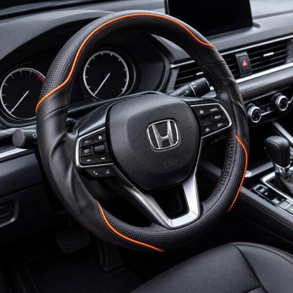 Bọc vô lăng xe Honda chất liệu Da cừu vân Carbon cao cấp