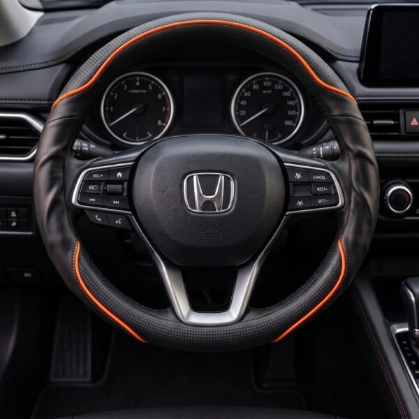 Bọc vô lăng xe Honda chất liệu Da cừu vân Carbon cao cấp