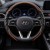 Bọc vô lăng xe Hyundai chất liệu Da cừu sợi Carbon cao cấp