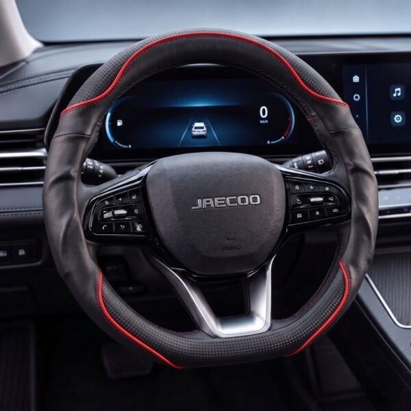 Bọc vô lăng xe Jaecoo Da cừu thật vân Carbon cao cấp