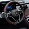 Bọc vô lăng xe Mercedes Da cừu thật vân Carbon cao cấp