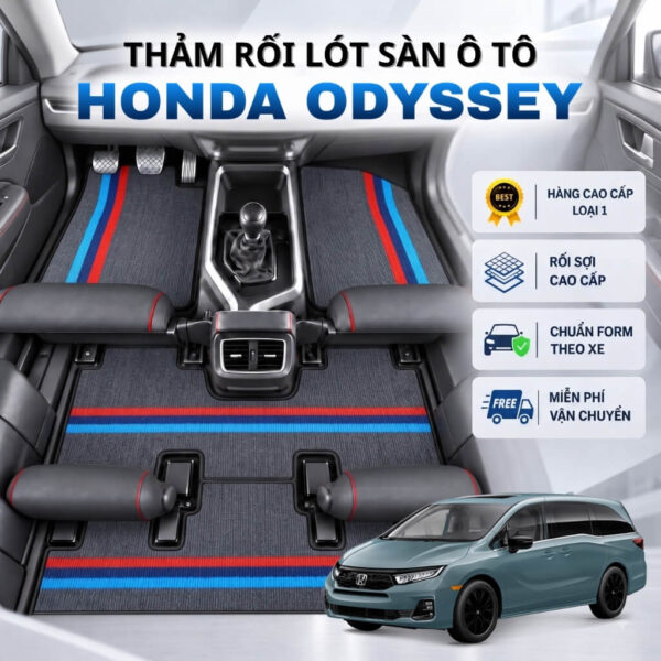 Thảm rối lót sàn ô tô Honda Odyssey 2018-2025 cao cấp