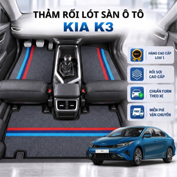 Thảm rối lót sàn ô tô KIA K3 2019-2025 cao cấp