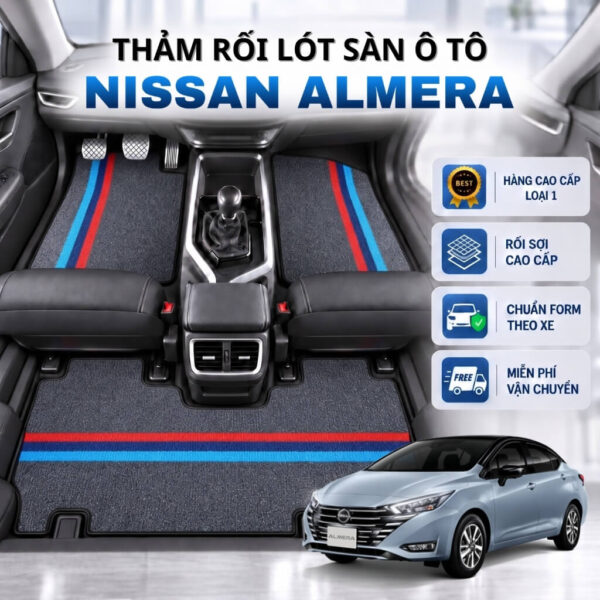 Thảm rối lót sàn ô tô Nissan Almera 2020-2025 cao cấp