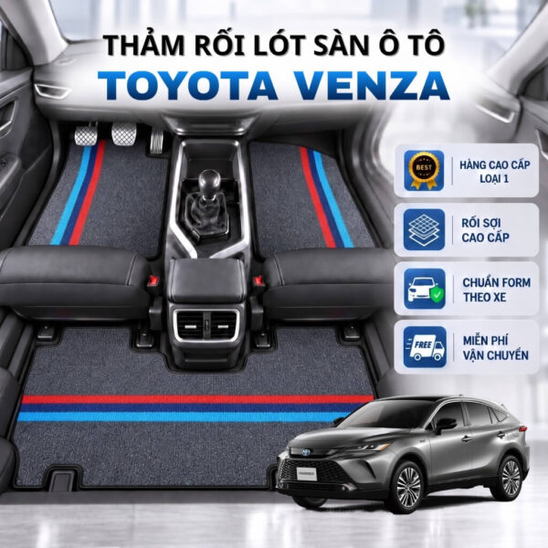 Thảm rối lót sàn ô tô Toyota Venza 2021-2025 cao cấp