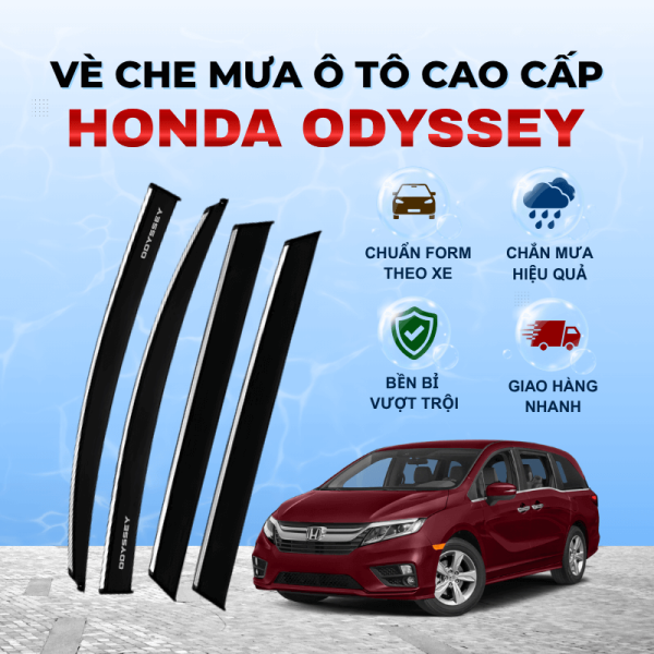 Vè che mưa xe Honda Odyssey ABS cao cấp viền Inox