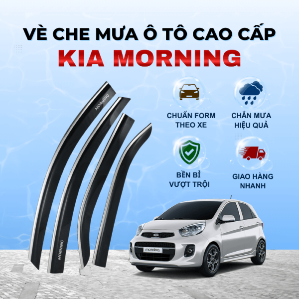 Vè che mưa ô tô KIA Morning nhựa ABS cao cấp