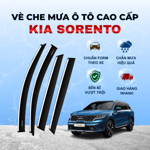 Vè che mưa ô tô KIA Sorento nhựa ABS cao cấp