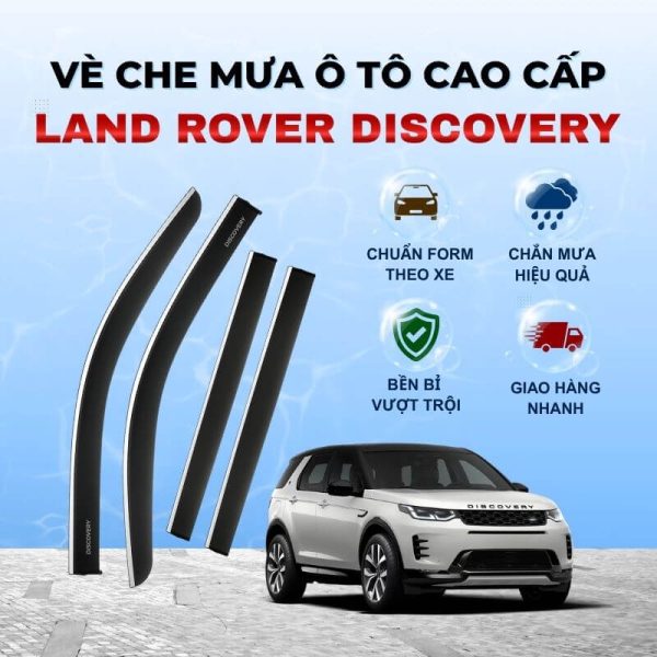 Vè che mưa ô tô Land Rover Discovery chất liệu ABS cao cấp viền Inox