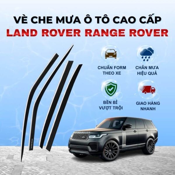 Vè che mưa ô tô Land Rover Range Rover chất liệu ABS cao cấp viền Inox
