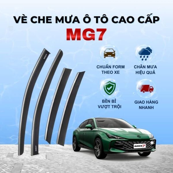 Vè che mưa ô tô MG7 chất liệu ABS cao cấp viền Inox