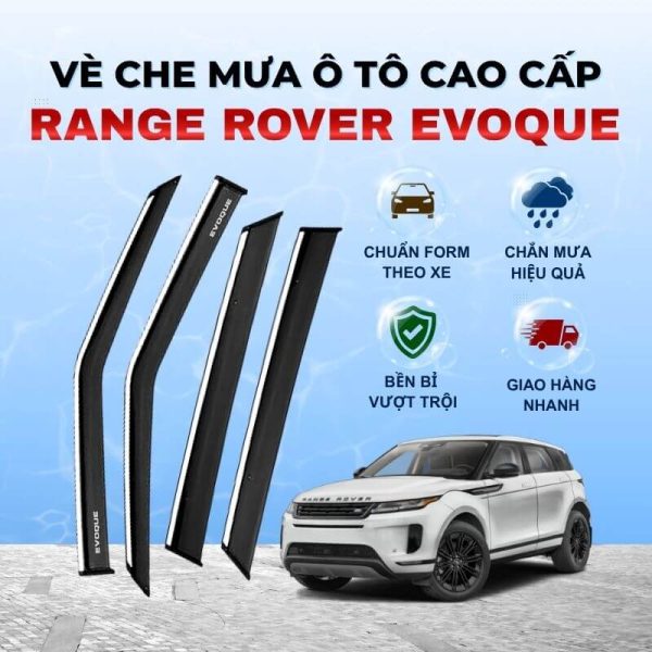 Vè che mưa ô tô Range Rover Evoque chất liệu ABS cao cấp viền Inox