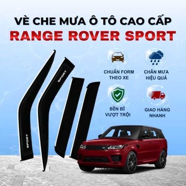 Vè che mưa ô tô Range Rover Sport chất liệu ABS cao cấp viền Inox