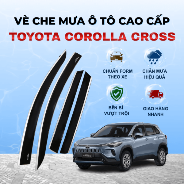 Vè che mưa ô tô Toyota Corolla Cross nhựa ABS cao cấp