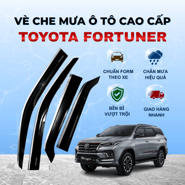 Vè che mưa ô tô Toyota Fortuner nhựa ABS cao cấp